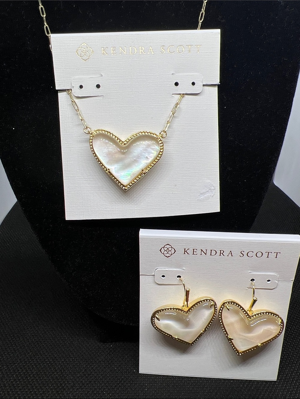 Kendra Scott Ari Heart Statement Mother-of-Pearl Necklace and Earrings